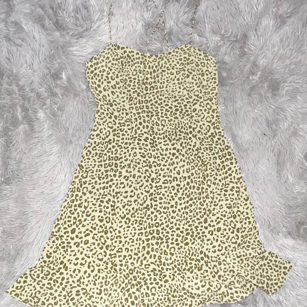 Mid size dress , with cheetah print. Very cute for the for the spring!